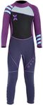 Kids Long Sleeve Swimsuit Neoprene Thermal Warm Full Suit UPF 50+ Wetsuit Diving Swmming Suit Swimwear Purple XL