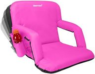 Driftsun Reclining Stadium Seat, Bleacher Chair with Back Support, Folding Sport Chair Reclines Perfect for Bleachers Lawns and Backyards, Pink