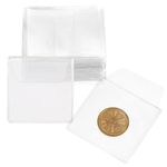 Amabro 50 PCS Single Pocket Coin Sleeves, 2.2 Inch Individual Clear PVC Pockets Coin Sleeves Collector Anti-Oxidation Storage Bags for Coin Jewelry Small Items Storage