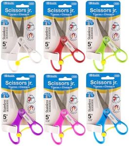 BAZIC Products Training Scissors 5" School Student Safety Scissor w/Name Tag, Safe Blunt Tip Stainless Steel Craft Cutting Tool for Pre-School, 144-Packs