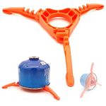 UICCVOKK Gas Canister Stand Gas Canister Stabilising Stand, Camping Gas Canister Stand Gas Canister Holder Outdoor Foldable Gas Canisters for Camping Stove for Outdoor Camping Hiking (Orange)