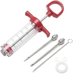 Ofargo Meat Injector Syringe, Meat Injectors for Smoking and BBQ with 2 Marinade Injector Needles; Injector Marinades for Meats, Turkey, Beef; 1-oz; User Manual Included