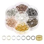 KINBOM 350pcs Metal Open Jump Rings for Jewelry Making, 10mm O Ring Connectors with 1pc Jump Ring Open/Close Tool for DIY Necklaces Bracelets Earrings Key Chains (7 Colors)