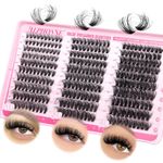 Lash Clusters Fluffy Lash Extension 10-18mm Wispy Cluster Eyelash Extensions DIY Individual Lashes ALPHONSE Pestañas Pelo a Pelo (40D+50D+60D, 300pcs)