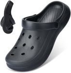 Liromna Unisex Garden Clogs Breathable Quick Drying Garden Shoes with Arch Support Men Garden Clogs Women Beach Footwear Fashions Anti-Slip Garden Clog,Black,40