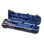 Crossrock CRA860TBBL Trombone, Contoured ABS Molded Hard Shell Case with Padded Strap, Blue