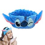 PADIEOE Stitch Spa Face Headbands Women Soft Headband Coral Fleece Elastic Makeup Headbands for Washing Face Shower Sports Beauty Skincare