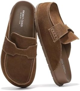 Project Cloud Genuine Suede Womens Clogs - Memory Foam Arch Support Women Shoes, Non Slip Sole Clogs for Women Footwear - Platform Shoes for Women Clogs and Winter Shoes Women (Foamy, CHOCSUEDE, 11)