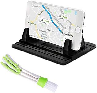 FineGood Soporte para teléfono para automóvil con Cepillo de ventilación de Aire, Universal Silicone Car Cellphone Mount Antislip Vehicle Phone Mobile GPS Mounting Mat
