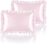 HommxJF Silky Satin Ruffled Pillow 