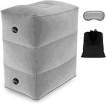 iBeleby Inflatable Travel Foot Rest Pillow | Kids Airplane Bed to Sleep | Adjustable Height Leg Rest Pillow for Office, Home | Portable Travel Accessories for Air, Car | Toddlers Box on Flight (2 Pcs)