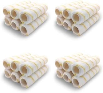 Voittozege 24 Pcs Paint Roller Covers 9 x 3/8 Inch Polyester Small Paint Roller Covers for Paint Roller for Painting Walls Ceilings,Home Painting Supplies(White, Yellow)