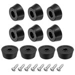 uxcell 10Pcs Rubber Bumper Feet, 0.39" H x 0.87" W Round Pads with Stainless Steel Washer and Screws for Furniture, Appliances, Electronics