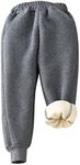 Gihuo Unisex Boys Girls Winter Warm Sherpa Lined Sweatpants Jogger Kid's Fleece Athletic Pants with Pockets (Darkgrey, 2T)