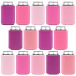 Blank Beer Can Cooler Sleeves (14-Pack) Soft Insulated Beer Cozy for Cans - HTV Friendly Plain Coolies in Bulk for Beer Cans & Bottles - Can Cozy Sublimation Blanks for Vinyl Projects & Wedding Favors