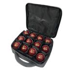 Ram Cricket Ball Carry Case – Holds up to 12 Balls in Individual Reinforced Padded compartments – Strong & Durable Construction with Double Stitched Seams to Protect Cricket Balls – 30 x 26cm