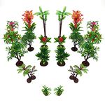 CHENYU 22Pcs Mixed Model Trees Miniature Plastic Trees Cake Topper Trees Rainforest Trees for Project for DIY Small World Toys Mini Dinosaur Figures or Crafts Landscape Construction Model