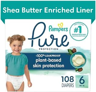 Pampers Diapers Size 6, 108Count - Pure Disposable Baby Diapers, Hypoallergenic & Unscented Protection, One Month Supply