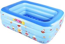 Inflatable Kiddie Pool, Inflatable Pool for Indoor or Outdoor, 59"×43"×20" Summer Fun Swimming Pool, Kids Pool with Inflatable Soft Floor, Ball Pit