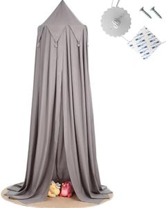 MRWiZMS Dosel Cama Niña | Regalo para Cumple de Bebé y Peques Aventureros | Decoración para Habitación Infantil de Princesa, Rincon de Lectura y El Toldo (Gris)
