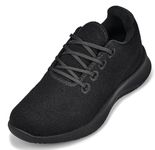 CALTO Men's Invisible Height Increasing Elevator Shoes - Noir Merino Wool Ultra Lightweight Sporty Sneakers - 2.4 Inches Taller - Q502 - Size 9 UK