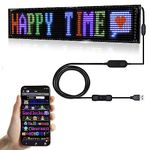 GOTUS LED Sign for Store,Scrolling LED Sign,Flexible LED Color Sign,Bluetooth APP,DIY Design Animations,Text, Graffiti (27''x5'')