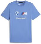 PUMA Men's BMW M Motorsport Essentials Logo T-Shirt, Blue Skies, Large, Blue Skies, Large