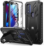 SOiOS for Motorola Moto-G-Power 2022 Case: for Moto-G Pure Case Heavy Duty Military Grade Hard Protection Shock Proof Grip | Sturdy Dual-Layer Armor Design Protective Case Moto G Play 2023 (Black)