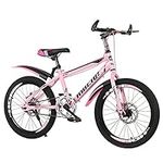 Mountain Bike for Girls, 20" 22" 24" inch 7-Speed Dual Disc Brake Damping Bicycle, Variable Speed Mountain Kids Bike Sports Outdoor Cycling for 6-18 Years Old Kids,Pink,24"