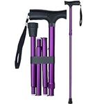 YAMTHR Walking Cane Folding Cane, Adjustable Walking Cane for Women, Foldable Cane, Folding Cane for Men, Canes for Seniors, Adjustable Cane, Walking Stick Supports up to 250 Pounds (Purple)