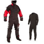 Typhoon Max B Drysuit Dry Suit With Con Zip Black Red. Breathable - Quad Ply breathable fabric - Comfortable Internal Braces - Drysuit Size - XL