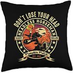 Funny Headless Horseman Urban Legend Halloween Pumpkin Patch Throw Pillow