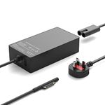 65W Surface Pro Charger Compatible with Microsoft Surface Pro Laptop Charger UK, Surface Pro 8/X/7/6/5/4/3, Surface Go 1/2/3/4, Surface Book 1/2, Windows Surface Laptop Charger