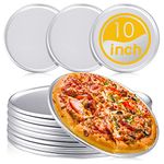 12 Pieces Pizza Pan Bulk Restaurant Aluminum Pizza Pan Set Round Pizza Pie Cake Plate Rust Free Pizza Pie Cake Tray for Oven Baking Home Kitchen Restaurant Easy Clean (10 Inch)