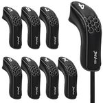 mytag 8PCS Golf Hybrid Iron Headcovers Set Long Hybrid Iron Covers for Cleveland Launcher, Majek MX4, Cobra T Rail, Wilson Launch Pad, Tour Edge Hybrid Irons (1set of 8pcs(4,5,6,7,8,9,P,X))