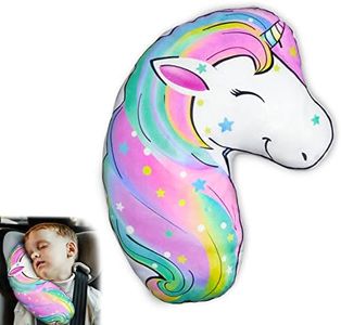 Beinou Almohadillas Cinturon Coche Niños Almohada Sujeta Cabezas Protector Cinturon Coche Seguridad Infantil Reposacabezas Cojin para Bebé Funda para Cinturón Soporte Cabeza Viaje