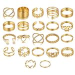 Gold Knuckle Rings Set for Women Pearl Butterfly Heart Ring for Girls Boho Stackable Rings Midi Finger Ring Adjustable Statement Rings 22Pcs