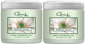 Clear Air Odor Absorber Gel - Odor Eliminator & Air Freshener - Made with Essential Oils - Spring Rain Scent - 15 Ounce - 2 Pack