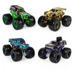 Monster Jam, Official Reveal the Steel 4-Pack of Color-Changing Die-Cast Monster Trucks, 1:64 Scale