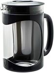 Primula Burke Deluxe Cold Brew Iced Coffee Maker, Comfort Grip Handle, Durable Glass Carafe, Removable Mesh Filter, Perfect 6 Cup Size, Dishwasher Safe, 1.6 qt, Black