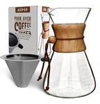 AGOGO Pour Over Coffee Maker Dripper with Filters10 Cup/34 oz-Slim Shape