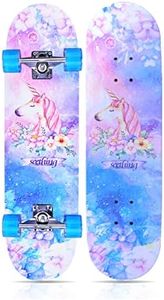 Skateboards for Girls Beginners Kids Teens Adults Women,31''x8'',7-Layer Maple,Double Kick Concave,Fascinating Cool,Solid&Durable Gift (Pink)