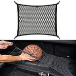 VEHIRIE Premium Cargo Net for SUV Organizer 80 x 60 cm Elastic Luggage Storage Mesh with ABS Hooks Baggage Cargo Fixed Net Car Boot Net for Pickup Truck Bed Van