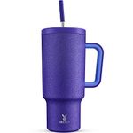 Meoky 1182ml Tumbler with Straw and Lid, 40oz Tumbler with Handle, Insulated Stainless Steel Travel Mug Water Bottle, 100% Leak-Proof, Cold for 34 Hours or Hot for 10 Hours (Offshore)