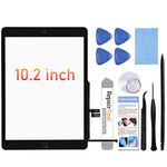 Fixerman Touch Screen for iPad 7th Gen 8th Gen Digitizer 10.2"(A2197 A2198 A2200,A2270, A2428, A2429, A2430) Glass Replacement Parts(NO LCD),with Home Button+Pre-Installed+Repair Tools(Black)