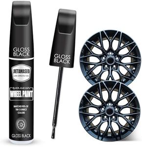 Gloss Black Rim Touch Up Paint - Wheel Repair Kit Curb Rash, Quick And Easy Wheel Scratch Repair, Rim Paint For Car Wheel Repair (Gloss Black)