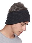 Gajraj Unisex Knitted Woolen Headband Earwarmer Earmuffs for Men and Women (Black)