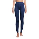 Lands' End Women's Silk Interlock Thermal Pants Base Layer Long Underwear Leggings, Deep Sea Navy, X-Large