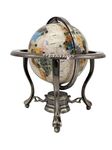 Unique Art 150-GT-PEARL-SILVER 10-Inch by 6-Inch Pure Pearl Swirl Ocean Table Top Gemstone World Globe with Gold Tripod