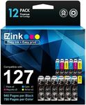 E-Z Ink Remanufactured Ink Cartridge Replacement for Epson 127 T127 to use with NX530 625 WF-3520 WF-3530 WF-3540 WF-7010 WF-7510 7520 545 645 (6 Large Black, 2 Cyan, 2 Magenta, 2 Yellow) 12Pack